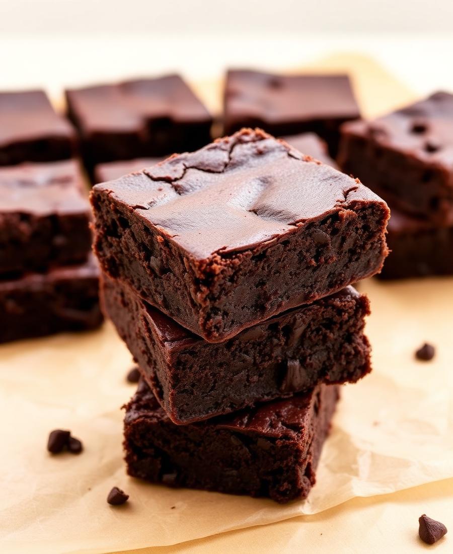 Brownies de chocolate empilhados